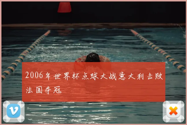 2006年世界杯点球大战意大利击败法国夺冠